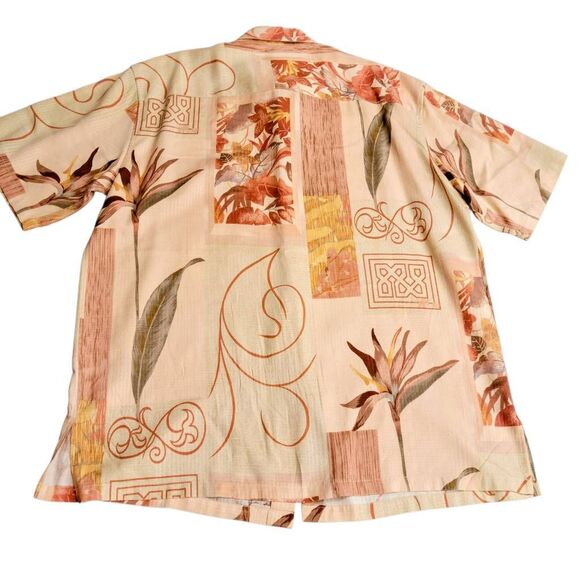 Tori Richard Silk Hawaiian Shirt in Neutral Tones Short Sleeve Button Down - Picture 3 of 7